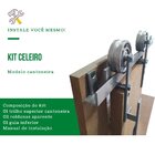Kit P/ Porta Celeiro 2 Roldanas Aparente - Cantoneira 2,00 M