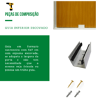 Kit P/ Porta Celeiro 2 Roldanas Aparente - Tubular 1,10 M - B