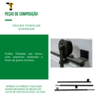 Kit P/ Porta Celeiro 2 Roldanas Aparente - Tubular 1,10 M - P