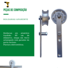 Kit P/ Porta Celeiro 2 Roldanas Aparente - Tubular 1,70 M - P
