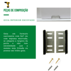 Kit P/ Porta Celeiro 2 Roldanas Aparente - Tubular 1,70 M - P