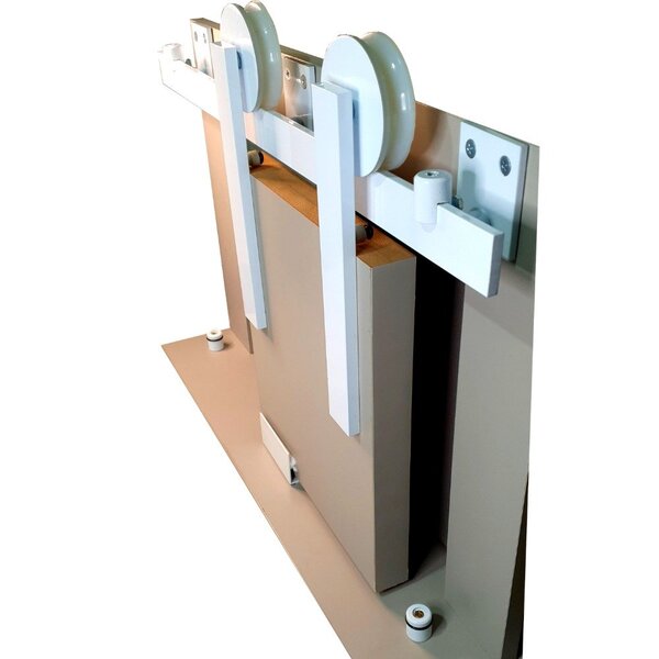 Kit P/ Porta Correr Celeiro 2 Roldanas - Alumínio Cantoneira