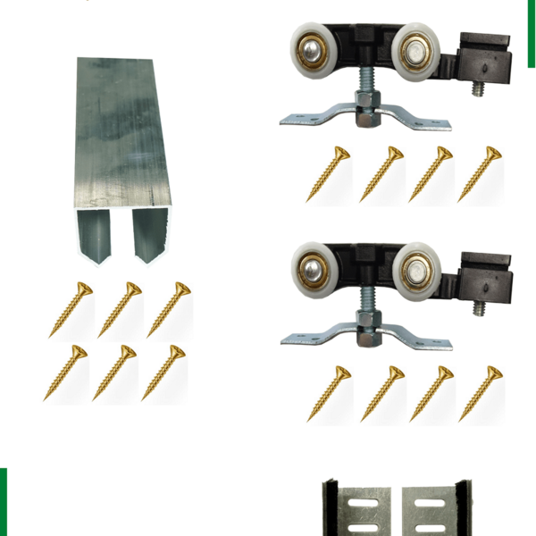 Kit P/ Porta Correr Embutir 28x35 Fenix 1,80m Natural - Fna-4