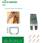 Kit P/ Porta Correr Embutir 28x35 Fenix 1,80m Natural - Fna-4