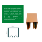 Kit P/ Porta Correr Trilho Alumínio 35x35 1,20m Cereja - Rda-4