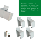 Kit P/ Porta Correr Trilho Alumínio 35x35 1,30m Branco