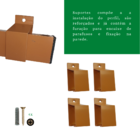 Kit P/ Porta Correr Trilho Alumínio 35x35 1,30m Cereja - Rda-4