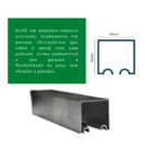 Kit P/ Porta Correr Trilho Alumínio 35x35 1,40m Natural