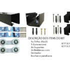 Kit P/ Porta De Correr 4 Roldanas - Trilho 2,00 M - Porta Até