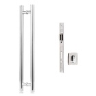 Kit P/ Porta Pivotante, Puxador Tubo 30cm + Fechadura Rolete