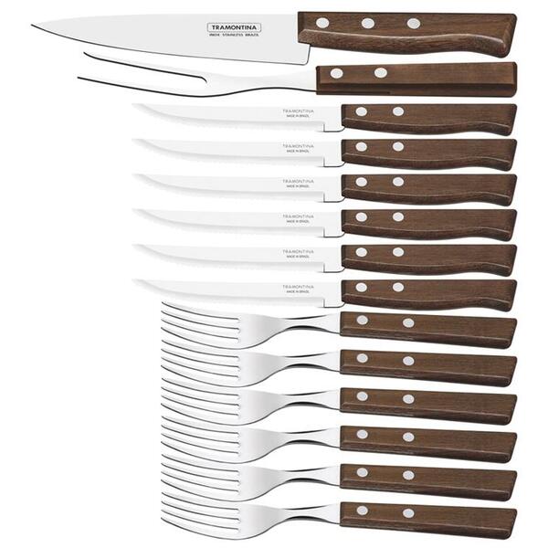 Kit P Churrasco 14 Peças Tradicional Sortidos Com Laminas De
