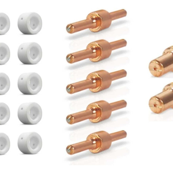 Kit P/tocha Corte Plasma Pt31: 2 Bicos Longos + 5 Eletrodos L