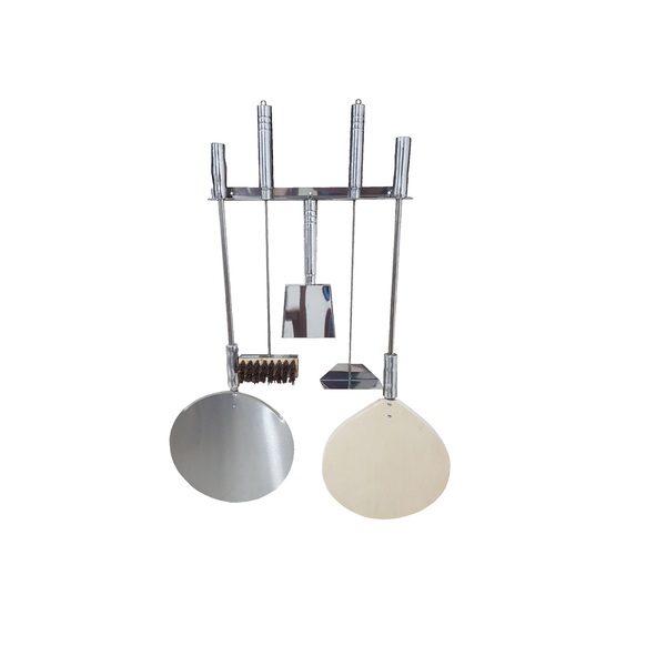 Kit Pá Pizza 40cm 6 Peças Madeira E Inox Forno A Lenha Iglu