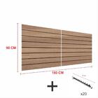 Kit Painel Canaletado Amadeirado 90cm P 180cm20 Ganchos Rt 40