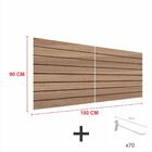 Kit Painel Canaletado Amadeirado 90cm P 180cm70 Ganchos 20cm