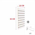 Kit Painel Canaletado Branco 90cm P 30cm 20 Ganchos 20cm