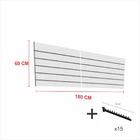 Kit Painel Canaletado Cinza 60cm X 180cm15 Ganchos Rt 40cm