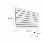 Kit Painel Canaletado Cinza 90cm P 120cm50 Ganchos 20cm