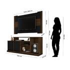 Kit Painel De Tv E Bancada Tv Até 50´´ - Cacau / Preto