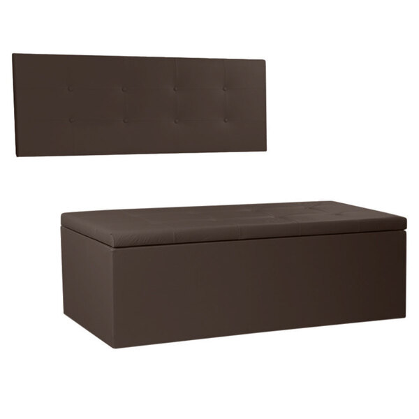 Kit Painel E Calçadeira Baú Casal 1 40m Berlim Corano Marrom