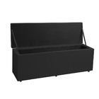 Kit Painel E Calçadeira Baú Casal 1 40m Roma Suede Preto - Pa