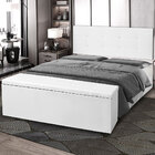Kit Painel E Calçadeira Baú King 1 95m Berlim Corano Branco -