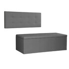 Kit Painel E Calçadeira Baú King 1 95m Berlim Suede Cinza - P