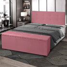 Kit Painel E Calçadeira Baú Queen 1 60m Berlim Suede - Pallaz