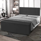 Kit Painel E Calçadeira Baú Queen 1 60m Berlim Suede Preto -