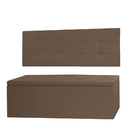Kit Painel E Calçadeira Baú Roma Casal King 195cm Marrom - Mo