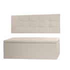 Kit Painel E Calçadeira Baú Roma Casal Queen 160cm Suede Bege