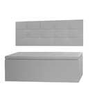 Kit Painel E Calçadeira Baú Roma Solteiro 90cm Suede Cinza -