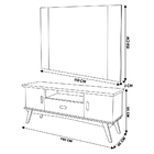 Kit Painel E Rack Sala De Estar Decorativo Bardok Preto / Imb