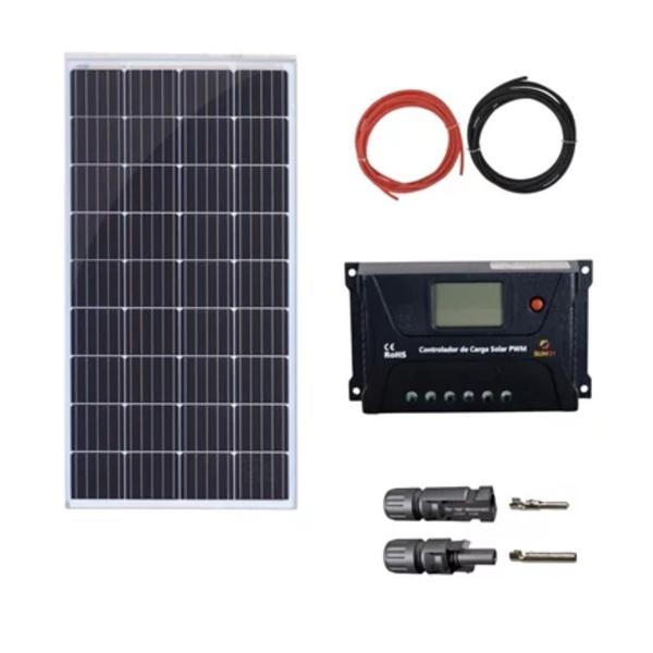 Kit Painel Solar 100w/155w Resun Controlador Pwm 20a