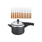 Kit - Panela De Pressão 4,5 Vancouver Grafite + 1 Jogo Churra