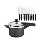 Kit - Panela De Pressão 4,5l Vancouver Grafite + 1 Conjunto F