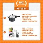 Kit - Panela De Pressão 4,5l Vancouver Grafite + 1 Faqueiro 3