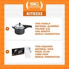 Kit - Panela De Pressão 4,5l Vancouver Grafite + 1 Faqueiro I