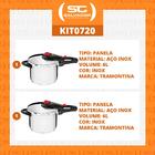 Kit - Panela De Pressão 6l Aço Linha Solar + Panela De Pressã