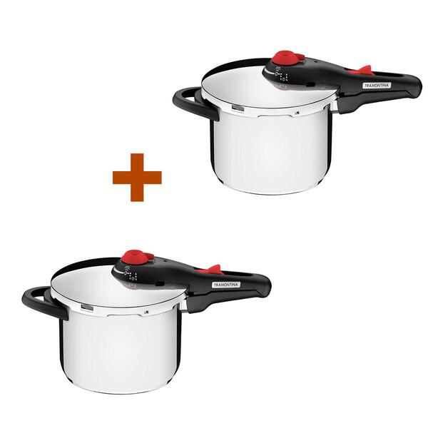 Kit - Panela De Pressão 6l Aço Linha Solar + Panela De Pressã