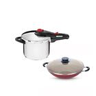 Kit - Panela De Pressão 6l Solar + Panela Wok Alumínio Paris