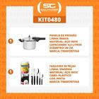 Kit - Panela De Pressão Inox 4,5l Brava + Faqueiro 30pçs Pret