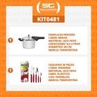 Kit - Panela De Pressão Inox 4,5l Brava + Faqueiro 30pçs Verm