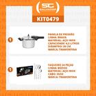Kit - Panela De Pressão Inox 4,5l Brava + Faqueiro Inox Buzio