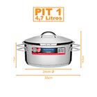 Kit - Panela De Pressão Inox 4,5l Brava + Panela Inox Fundo T