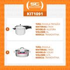 Kit - Panela De Pressão Inox 6l Allegra + Panela Inox Fundo T