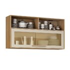 Kit Paneleiro Com Nicho 2 Portas E Armário Aéreo 120cm Com Vi