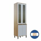 Kit Paneleiro Profundo 4 Portas Detalhe Vidro E Armário 3 Por