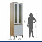 Kit Paneleiro Profundo 4 Portas Detalhe Vidro E Armário 3 Por