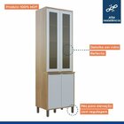 Kit Paneleiro Profundo 4 Portas Detalhe Vidro E Armário 3 Por